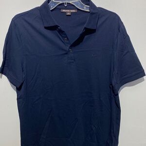 Michael Kors Men's Three Button Placket Short Sleeve Navy Polo Shirt Small